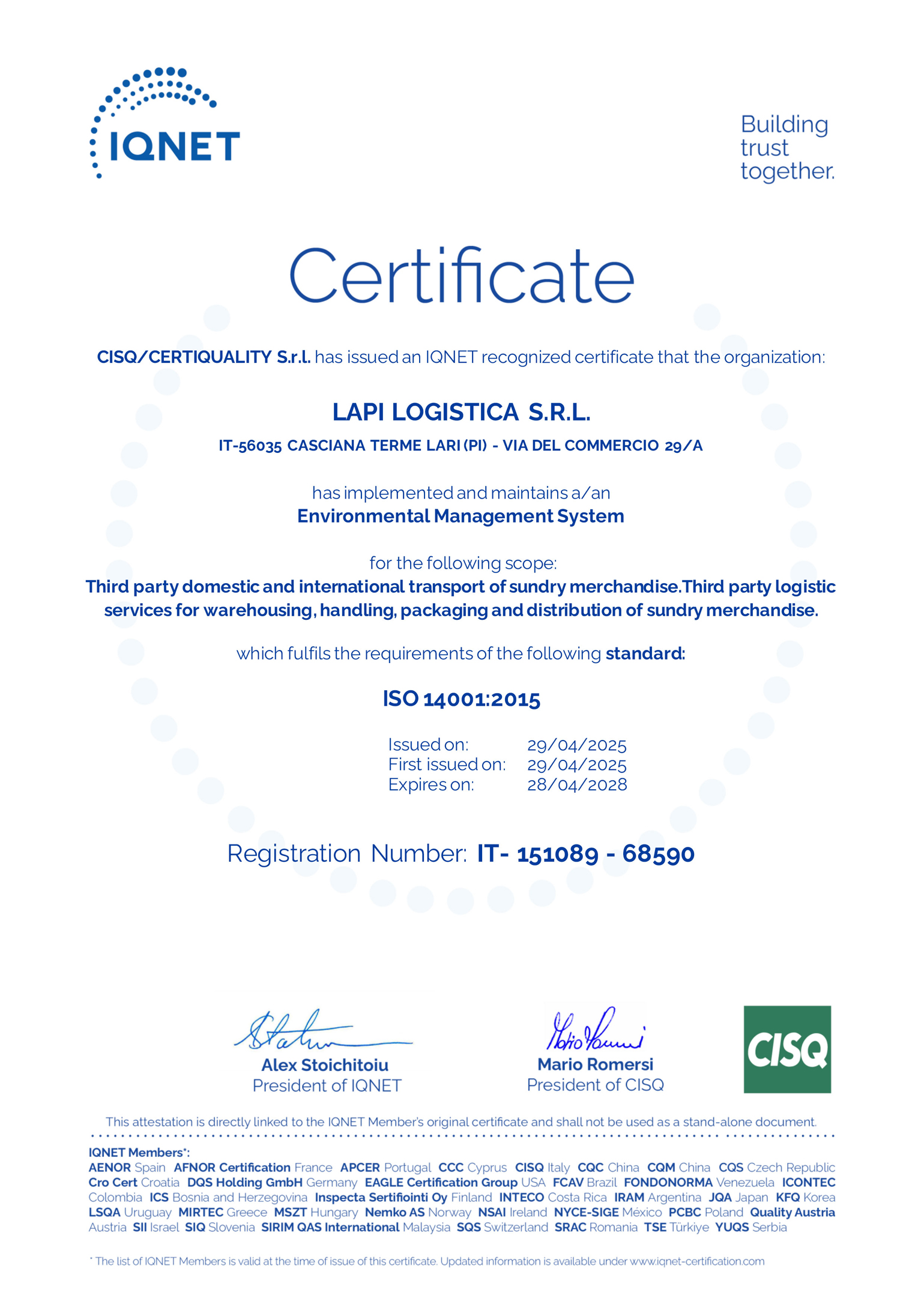 CQY Cert 2024 0000 Livello 2
